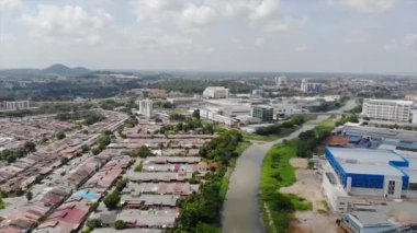 Top Aerial View of the River in in Melaka Malaysia 