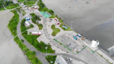 Sports Arena with Green Park Near the Beautiful Beach in Santos