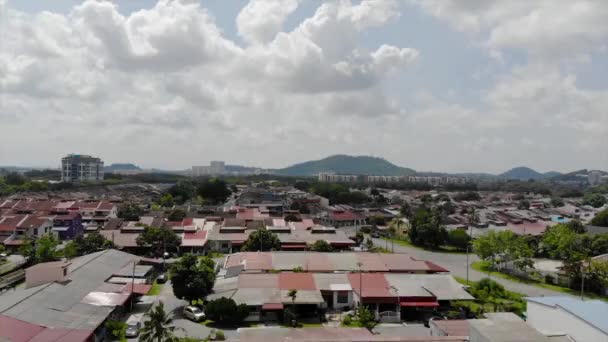 Top Aerial View Residential Housing Melaka Malaysia Mountain View Moving — Stockvideo