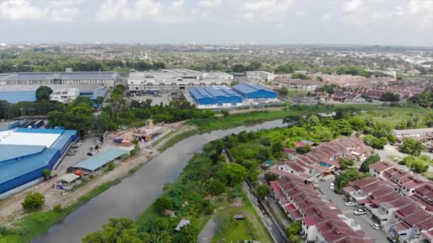 Top Aerial View River Melaka Malaysia — Vídeo de Stock