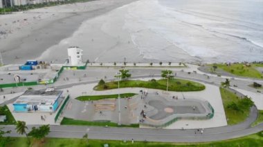 Sports Arena with Green Park Near the Beautiful Beach in Santos