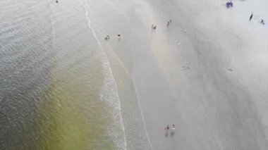 Top View Of Visitors Activities At Santos Beach