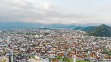 Top Are View Of Santos City With Beautiful Mountain And Sky Views - Backwards.
