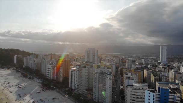 Vista Aerea Superiore Del Grattacielo Della Città Con Bel Cielo — Video Stock