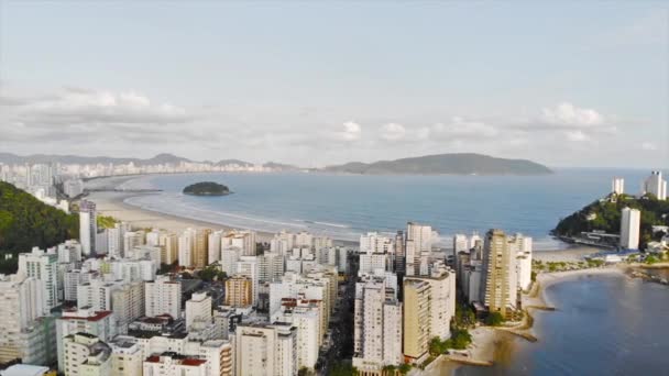 Topo São Vista Arranha Céu Perto Praia Com Vista Para — Vídeo de Stock