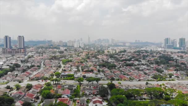 Vista Aerea Superiore Dalla Strada Principale Tra Alloggiamento Colorato Vista — Video Stock