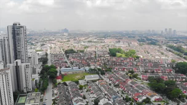 Vista Aérea Superior Habitação Cidadã Vistas Coloridas Cidade Convertido Estático — Vídeo de Stock