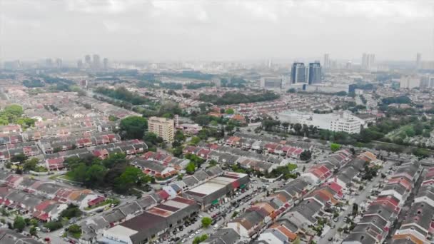 Top Aerial View Residential Housing Colorful Cars City Views Vpřed — Stock video