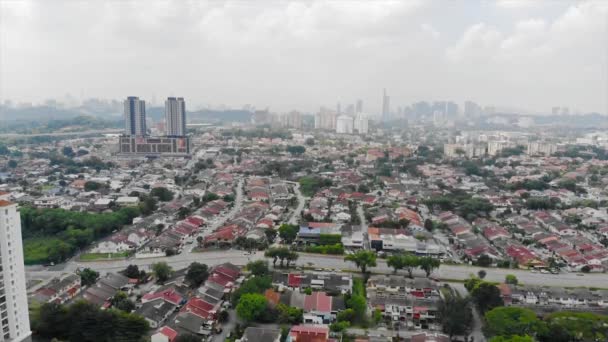 Top Widok Mieszkanie Widokiem Miasto Niebo — Wideo stockowe