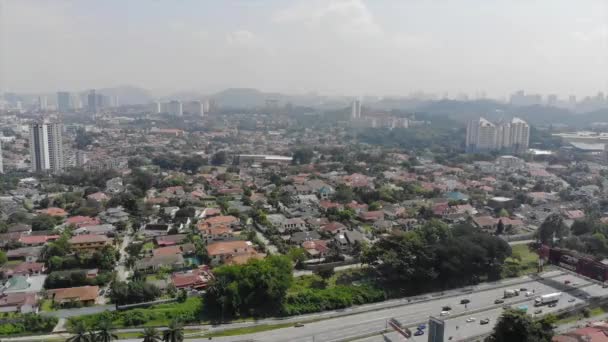 Вид Зверху Повітря Житло Місто Малайзії Красивими Краєвидами Деревами — стокове відео