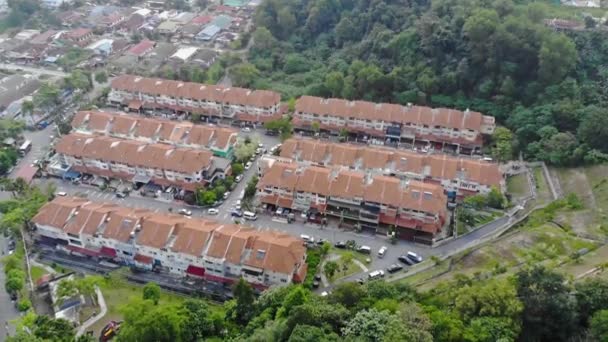 Вид Зверху Повітря Житло Місто Малайзії Красивими Краєвидами Деревами — стокове відео