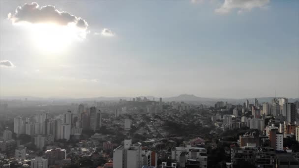 Brezilya Öğleden Sonra Gökyüzü Şehir Önü — Stok video