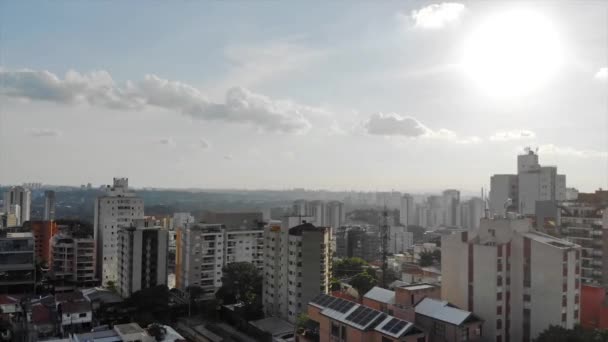 Передній Вид Полудень Небо Місто Бразилії — стокове відео
