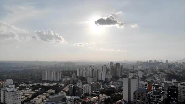 Προβολή Της Πόλης Και Απογευματινό Ουρανό Στη Βραζιλία — Αρχείο Βίντεο