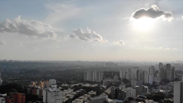 Vista Frontal Cidade Céu Tarde Brasil — Vídeo de Stock