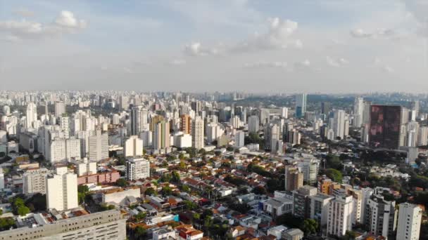 Vista Frontal Cidade Arranha Céu Brasil — Vídeo de Stock