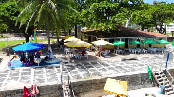 瓜拉朱海滩游玩人士的空中俯瞰 — 图库视频影像