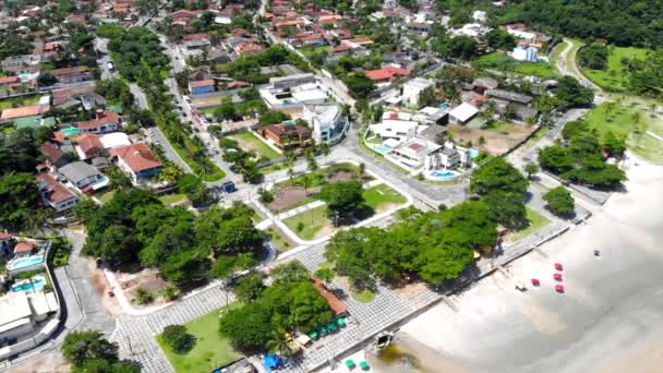 Vista Aerea Superiore Alloggio Spiaggia Guaranju — Video Stock