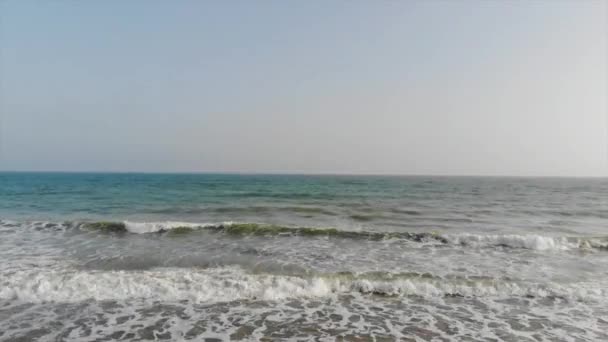 Frontansicht Der Bewegten Welle Strand Von Karachi — Stockvideo