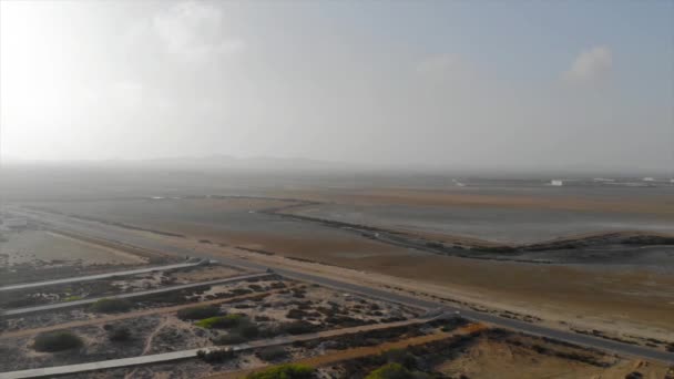 Top Aerial View Desert View Highway — Stock video