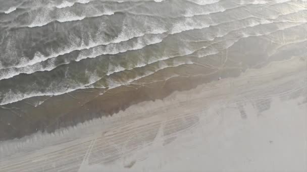 Top Arial View Waves Karach Beach Bakåt — Stockvideo