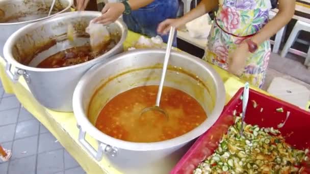 Délicieuse Soupe Street Food Malaisie — Video