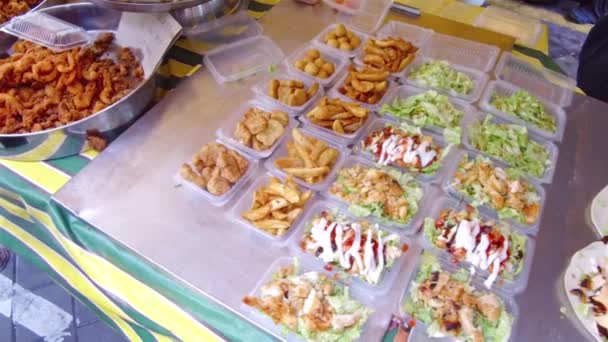 Snack Frito Mercado Tradicional Malasia — Vídeos de Stock