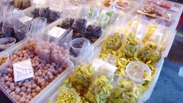 Pickled Fruits Night Market — Stock Video