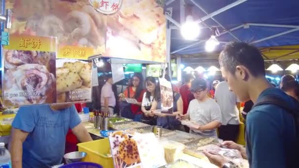 Sea Food Street Food Nocnym Targu Hand Held — Wideo stockowe