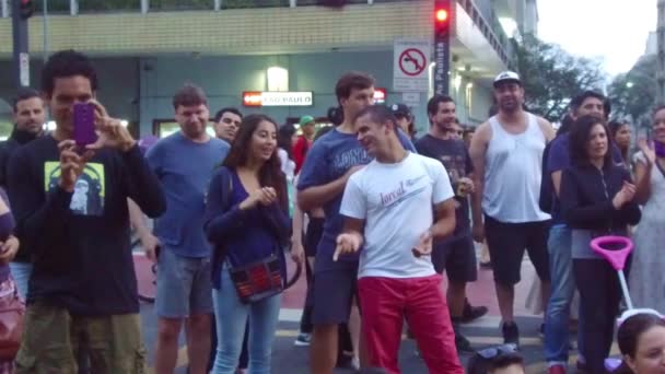 Uitdrukking Van Het Publiek Wanneer Zie Het Circus Paulista Slow — Stockvideo