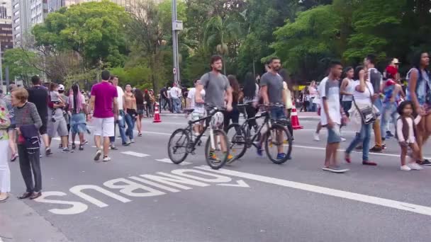 Gli Uomini Stanno Spingendo Loro Biciclette Tenuto Mano — Video Stock