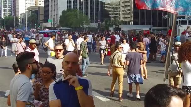 Ember Bámul Emberek Sétálnak Lassú Mozgás — Stock videók