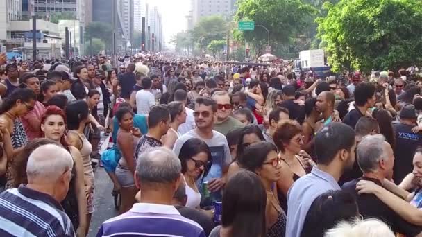Väkijoukko Avenida Pulista — kuvapankkivideo