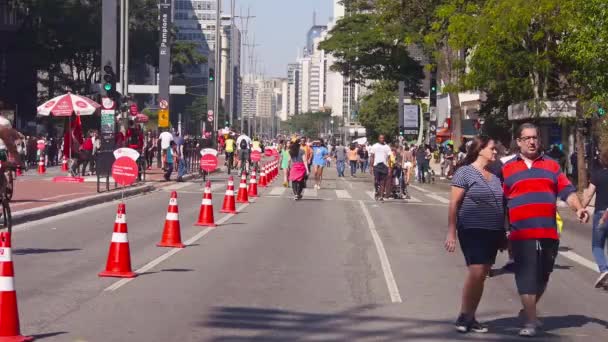 公路上骑自行车的人 — 图库视频影像