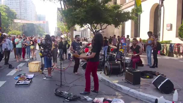 Street Music Band Tenuto Mano — Video Stock