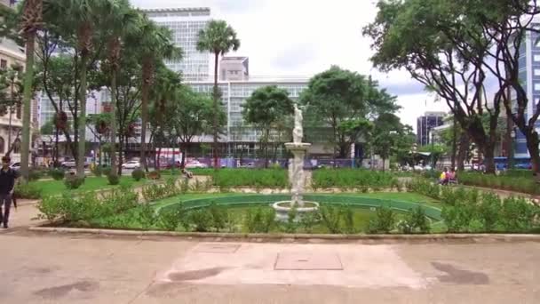 Krásná Fontána Městském Parku — Stock video