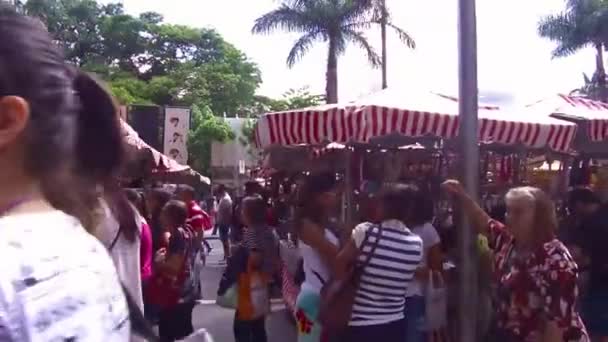 Soporte Accesorios Mercado Dominical — Vídeos de Stock