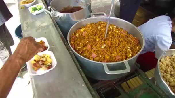 Sausage Fried Rice Look Delicious — Stock Video