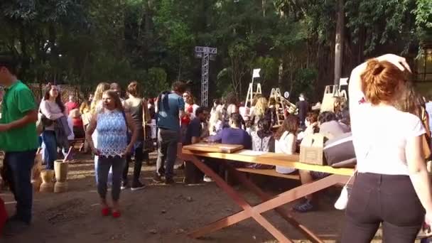 Visitantes Área Food Court Encaminhamentos — Vídeo de Stock