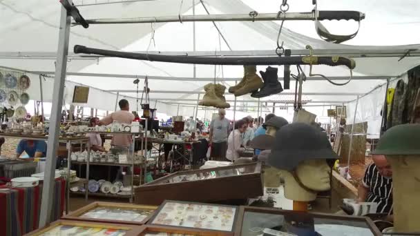 People Shopping Local Market — Stock Video