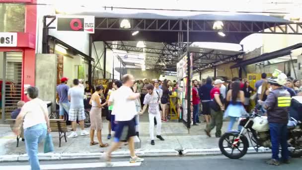 Crowds People Art Exhibition Hand Held — Stock Video