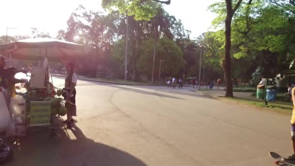 Kinderen Samen Skateboarden Hand Gehouden — Stockvideo