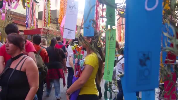Посетители Японского Фестиваля — стоковое видео