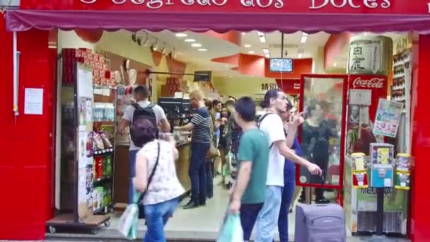 Chinese Food Stands Customers Sao Paulo Hand Held — Stock Video
