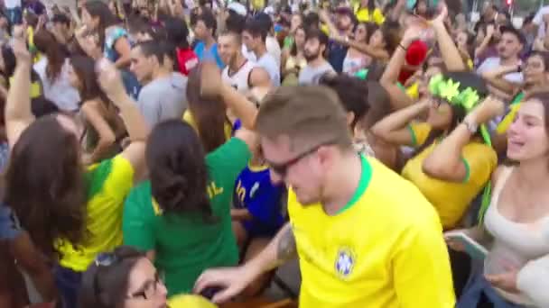 Brasilianske Fans Støtter Det Brasilianske Landslaget – stockvideo