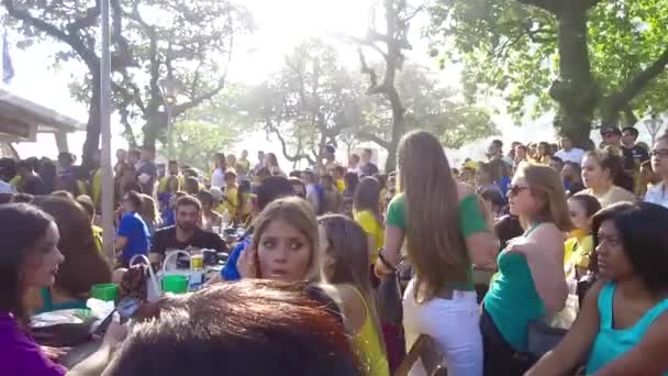 Braziliaanse Fans Ondersteunen Het Braziliaanse Nationale Team — Stockvideo