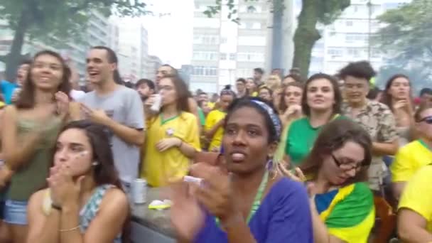 Brazilian Fans Supporting Brazilian National Team — Stock Video