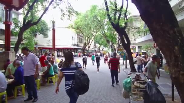 Människor Centrum Belo Horizonte Skamlös — Stockvideo