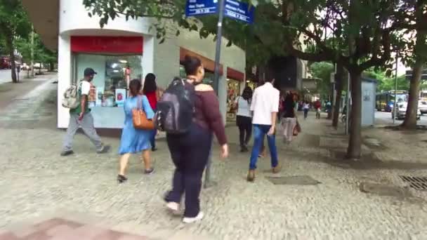 Caminando Por Las Aceras Centro Belo Horizonte Dolly Front — Vídeos de Stock