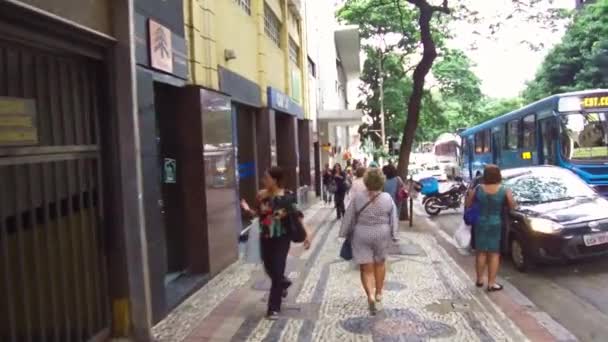 Promenader Trottoarerna Centrala Belo Horizonte Framåt Docka — Stockvideo